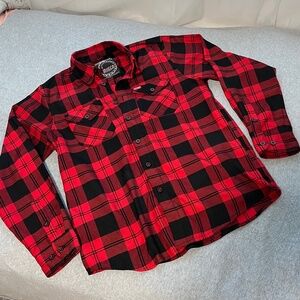 Dixxon Plaid Flannel Button Shirt Mens Medium Skater Gunge Western